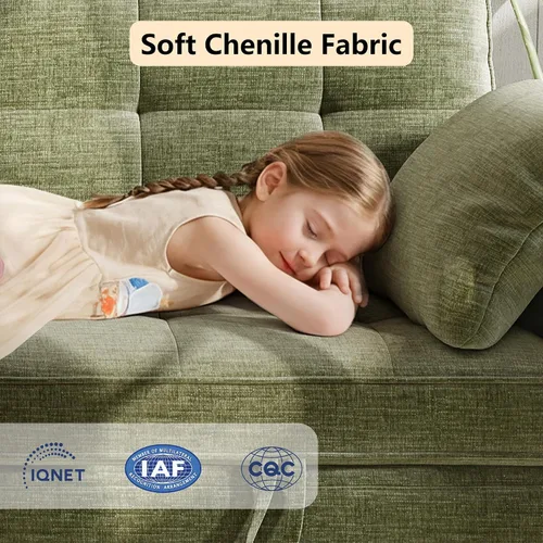 Vista 8 de WorthFurni Sofá cama biplaza de 65 pulgadas, sofá cama convertible de pana para espacios pequeños, sofá cama plegable con asiento profundo