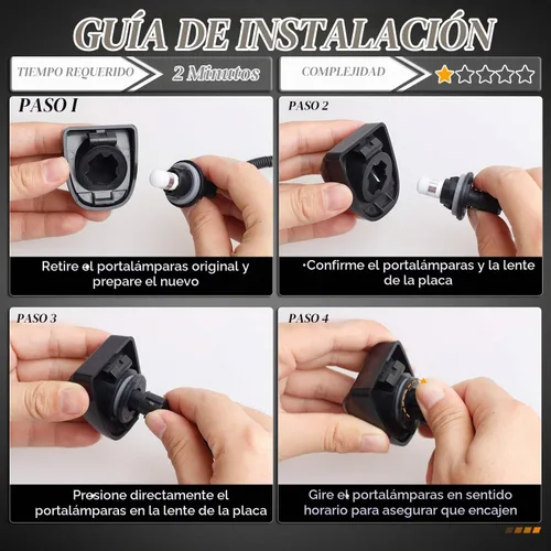 Vista 5 de HERCOO Luz LED para placa de matrícula, lente de lámpara, bombillas blancas, carcasa trasera negra, compatible con Silverado Sierra Avalanche Negro