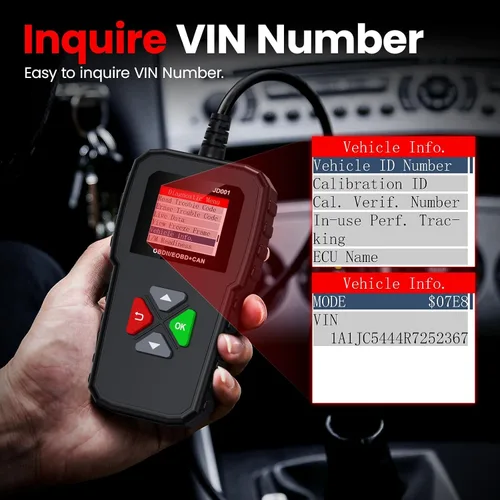 Vista 5 de Lector de códigos de coche OBD2 escáner, leer y borrar códigos de falla, herramienta de escaneo de diagnóstico CAN automotriz para todos