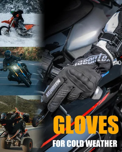 Vista 5 de VAZESWIN - Guantes de motocicleta de invierno para hombres y mujeres con pantalla táctil, talla S Motorcycle ATV UTV Snowmobile Riding, Cold