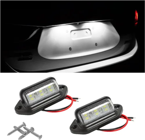 Vista 11 de 2 piezas de luz LED para matrícula, lámpara de matrícula impermeable de 12V/24V con 6-SMD, luz trasera para la mayoría de los coches, camiones