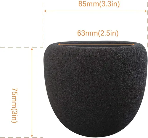 Vista 6 de Parabrisas de micrófono de espuma para Blue Yeti - Filtro profesional Pop para micrófonos de 2.5 pulgadas de diámetro, funda de micrófono de esponja