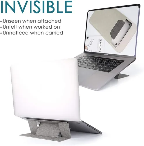 Vista 4 de Soporte invisible para laptop/tablet, soporte de elevación ultradelgado, impermeable, ajustable, desmontable, ligero, 2019, nuevo soporte plegable