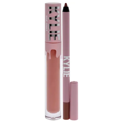 Vista 2 de Kylie Cosmetics Kit de labios mate, 700 Bare para mujeres, 2 lápices labiales líquidos mate de 0.10 onzas, delineador de labios de 0.03 onzas