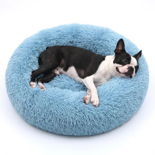 Vista 46 de Cama para perros pequeños, cama calmante para perros pequeños, antiansiedad, cama para cachorros, lavable a máquina, esponjosa, de lujo Verde militar