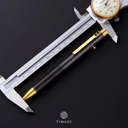 Vista 7 de WANERSEN Rotulador de titanio con punta de perno y vidrio de tungsteno, 5.5 pulgadas, negro-dorado