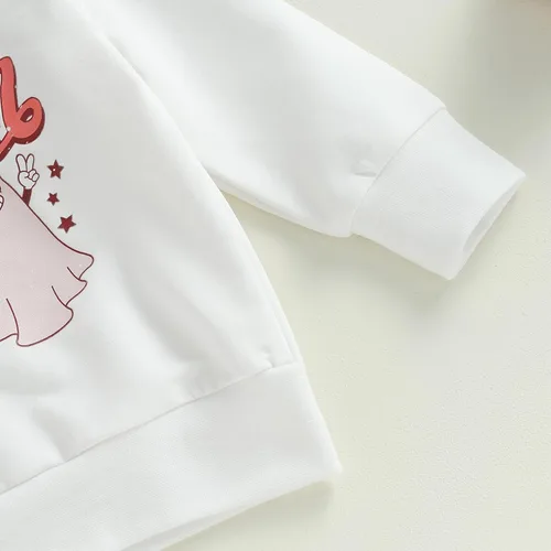 Vista 5 de Conjunto de sudadera de manga larga con estampado de calabaza y pantalones de Halloween para bebé, 2 piezas, ropa de otoño e invierno
