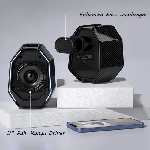 Vista 2 de Altavoces de computadora para PC de escritorio, altavoces de PC para juegos para escritorio - USB-C, Bluetooth 5.3, AUX de 0.138 in, audio externo