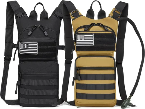 Vista 17 de Mochila de hidratación con aislamiento bolsa de agua con vejiga de 3 l de TPU, mochila táctica Molle de hidratación para senderismo, ciclismo, correr