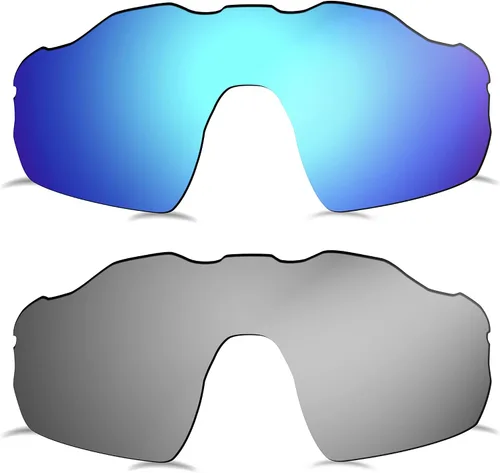 Vista 12 de Lentes polarizadas de repuesto para gafas de sol Oakley Radar EV Pitch OO9211, 2 pares - MultiOptions Negro+Azul