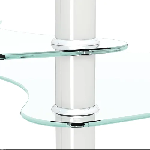 Vista 6 de Mesa de centro ovalada de cristal, moderna mesa de centro transparente con estante inferior, patas de madera, mesa auxiliar auxiliar para sala