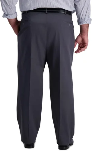Vista 3 de Haggar Pantalón casual de alta calidad para hombre sin planchar ajuste clásico parte delantera plana cintura ampliable talla regular y grande y alta