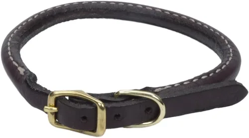 Vista 10 de Coastal Pet - Circle T - Collar redondo de cuero para perro con herrajes de latón macizo, Latigo, 1" x 22