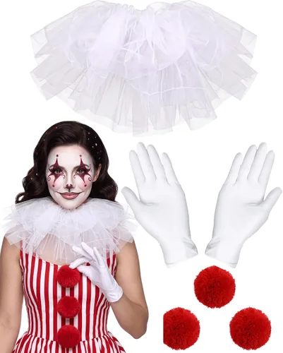Vista 10 de Jecery 5 piezas de accesorios de payaso disfraz de Halloween Color 4