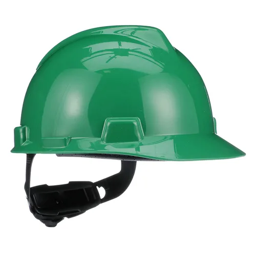 Vista 23 de MSA 495851 V-Gard - Casco de seguridad, con suspensión de trinquete Fas-Trac III, carcasa de polietileno, protección anti-impacto superior, correas