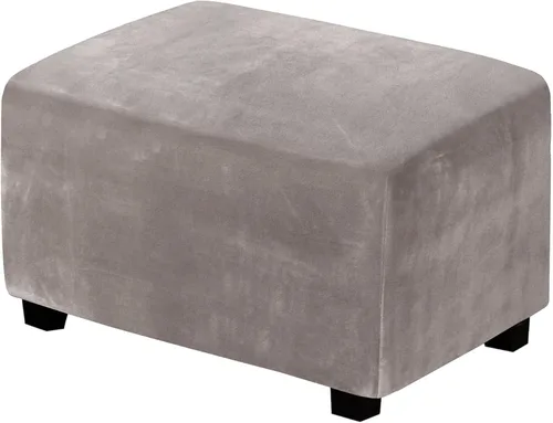 Vista 19 de H.VERSAILTEX Terciopelo de lujo de felpa de una pieza, rectangular, elástica, funda plegable para taburete o almacenamiento, cubierta elástica