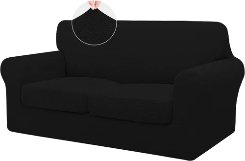 Vista 23 de ISSUNTEX 2 Piezas Fundas para Silla y Sofá de Alta Elasticidad Gruesas, Funda Suave para Sofá de 1 Cojín Separado, Tela Jacquard Funda Elástica
