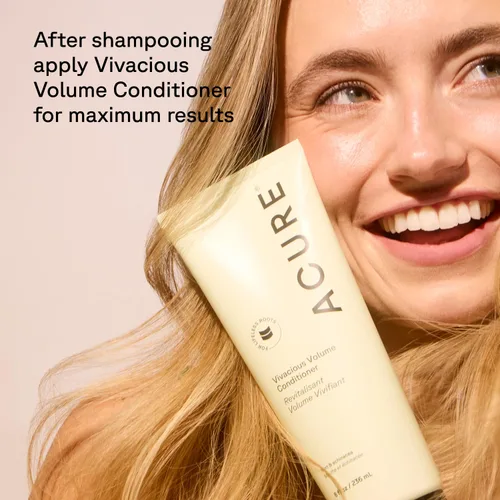 Vista 6 de Acure Vivacious Volume Shampoo - Champú voluminizador para cabello fino y delgado, añade cuerpo y espesor al cabello que se adelgaza para mujeres
