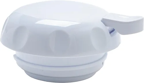 Vista 2 de Winco Servidor de bebidas aislado con botón pulsador con diseño de remolino, 64 onzas, color blanco