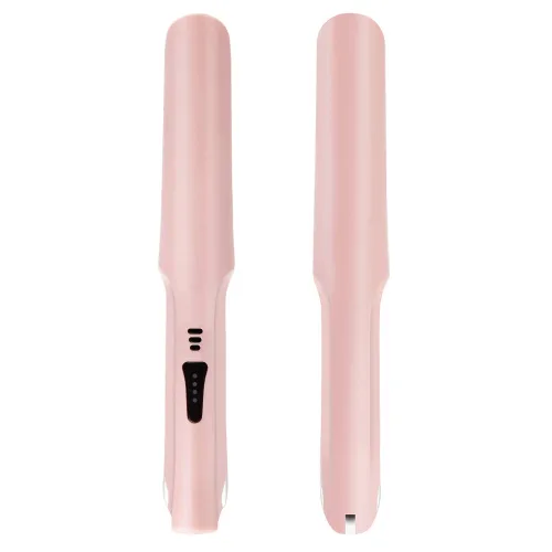 Vista 2 de Mini alisador de pelo inalámbrico portátil de viaje, rizador plano 2 en 1, de cerámica, recargable por USB, plancha plana inalámbrica
