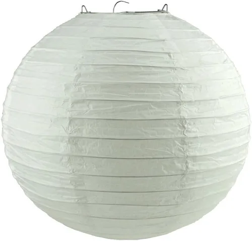 Vista 6 de Homeford Farol de papel redondo para colgar (14 pulgadas, blanco)