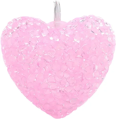 Vista 5 de Guirnalda de luces grandes de corazón para el día de San Valentín, 4.92 pies, 10 luces LED parpadeantes, funciona con pilas, decoración de San
