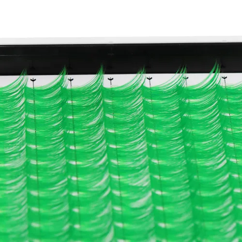 Vista 48 de Pestañas postizas de tallo ancho con varias pestañas falsas de colores D Curl de 10 a 20 mm para elegir, pestañas postizas profesionales
