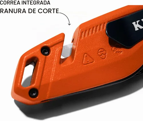 Vista 4 de Klein Tools 44303 FLICKBLADE Cuchillo utilitario plegable con almacenamiento de cuchillas, cuchillo utilitario con 5 cuchillas, compacto con botón