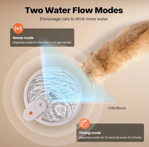 Vista 3 de Sharper Image Fuente de agua inalámbrica para gatos, bomba ultra silenciosa de 68 oz/2 L, fuente de agua inalámbrica para gatos, fuente recargable