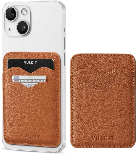 Vista 19 de VULKIT Soporte adhesivo para tarjetas Compatible con iPhone, cartera de cuero para teléfono celular, estuche para tarjetas de crédito, adhesivo