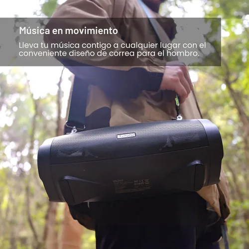 Vista 3 de DOSS Extreme Boom Pro D100, altavoz Bluetooth de 70 W con graves profundos, IPX6 impermeable, batería de 10400 mAh 24H, banco de energía integrado
