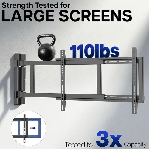 Vista 5 de VIVO Soporte de pared eléctrico de acero de perfil bajo para pantallas de plasma LCD LED de 32 a 75 pulgadas, soporte motorizado para TV con giro
