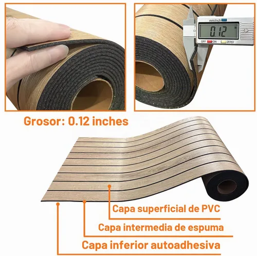 Vista 7 de YLL YLL Panel de pared de láminas de PVC para despegar y pegar de 118 x 15.7 pulgadas, panel de listones de madera de grano de roble sintético