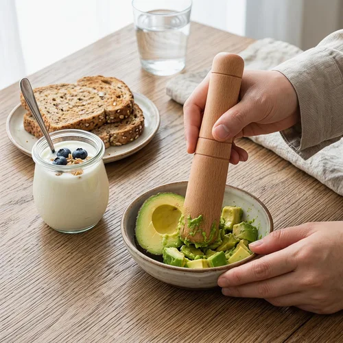 Vista 2 de DOITOOL Muddler de madera para cócteles de 6.8 pulgadas – Herramienta profesional de madera para bebidas de frutas Mojitos – Bartender Mashing Stick