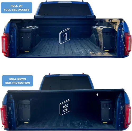 Vista 3 de Mamoru Cubierta de cama suave enrollable de 5.0 pies compatible con Toyota Tacoma 2005-2015 cubierta de vinilo Tonneau Fleetside