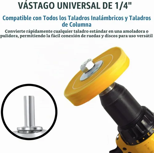 Vista 2 de Mandril adaptador de eje de 1/2 pulgadas para taladro, pulido y muelas