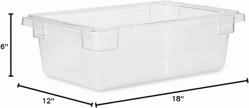 Vista 3 de Rubbermaid Commercial Products Caja/Tote de almacenamiento de alimentos de policarbonato, 3.5 galones, transparente