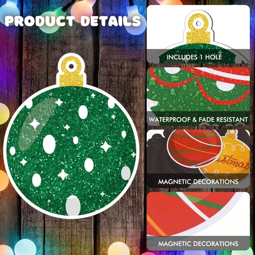 Vista 3 de Ferraycle - Decoración magnética navideña para puerta de garaje, diseño de Imanes de Navidad para automóvil, calcomanías para refrigerador, imán
