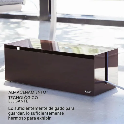Vista 5 de YAMAZAKI Home Cable Box-Outlet Cable Organizador de almacenamiento, protector de cubierta