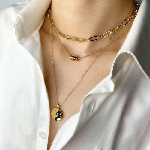 Vista 3 de BaubleStar Collar en capas de oro para mujer