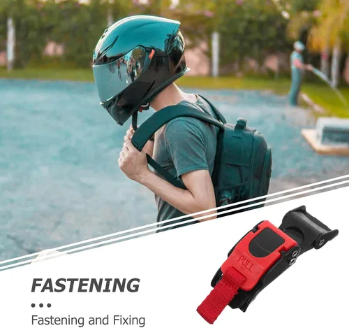 Vista 8 de Hebilla de casco de liberación para cascos de motocicleta, construcción de hierro ABS de nailon, cierre de presión fácil y ajuste accesorio
