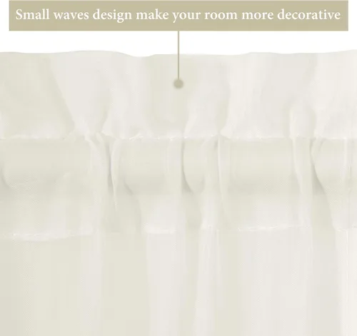 Vista 24 de MIULEE Cortinas Transparentes Laterales para Puerta Francesa con Filtrado de Luz, Tratamiento de Ventana, 2 Paneles de 25 x 40 Pulgadas con Beige