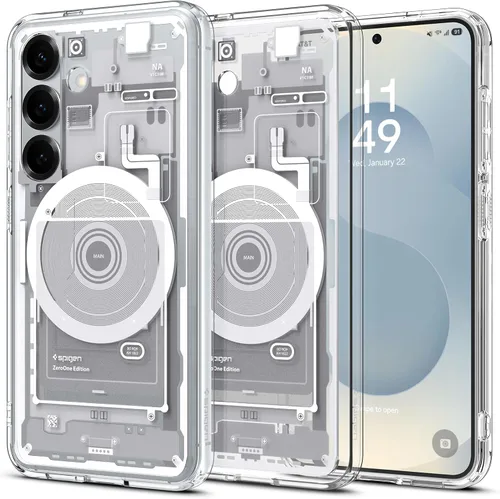 Vista 20 de Spigen Ultra Hybrid Metal Ring MagFit Diseñado para Funda Galaxy S24 Ultra (2024) [Protección de Grado Militar] Compatible con MagSafe - Blanco