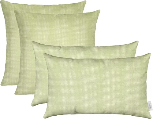 Vista 52 de RSH DECOR: Sunbrella Juego de 4 almohadas lumbares y cuadradas 20 x 12 pulgadas y 17 x 17 pulgadas Tela resistente al agua y a la decoloración