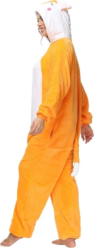 Vista 4 de Petrella Pijama de forro polar de animal para mujer, disfraz de una pieza para Navidad, Halloween, cosplay