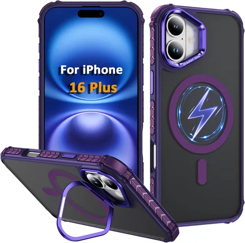 Vista 32 de Funda KETGII para iPhone 13, para iPhone 14, compatible con MagSafe, carga inalámbrica, resistente, a prueba de golpes, pata ajustable, delgada