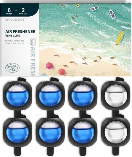 Vista 7 de Clips ambientadores para ventilación de automóvil, paquete de 8, proporciona aroma duradero, hasta 240 días, eliminador de olores (manzana y canela)
