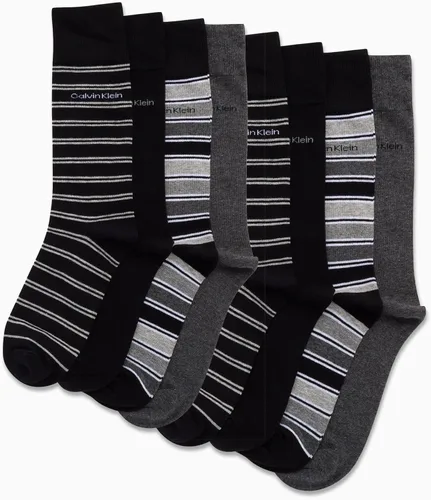 Vista 2 de Calvin Klein Calcetines de vestir para hombre, calcetines ligeros de mezcla de algodón (paquete de 8)