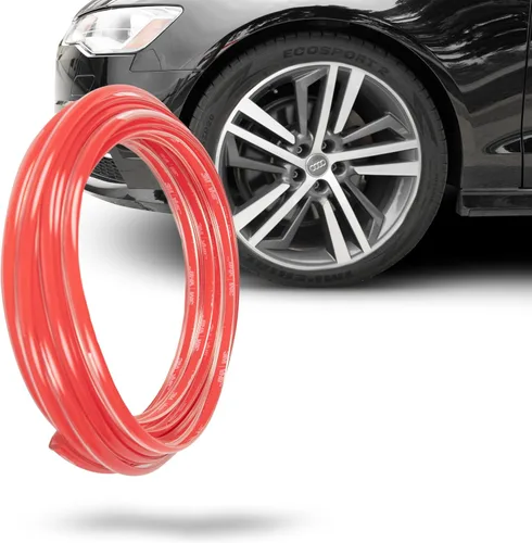 Vista 9 de True Line Automotive Protector de llanta para ruedas de coche (negro brillante), protector de rueda en forma de L, cinta adhesiva 3M