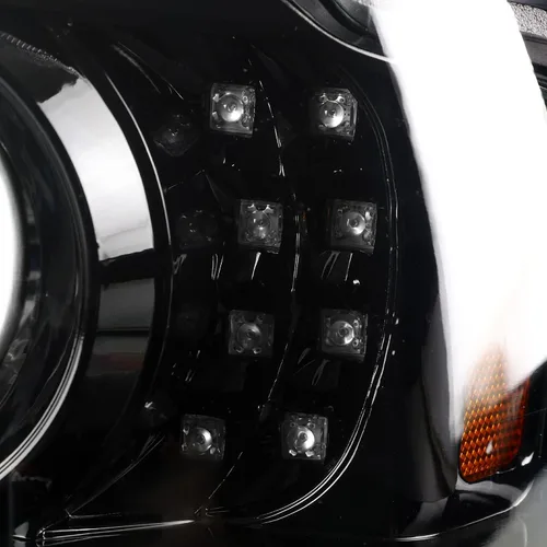 Vista 8 de SPEC-D TUNING Faros Delanteros Proyectores Negro Azabache con Tira LED y Señal de Giro LED Compatible con Ford Ranger 2001-2011, Par de Faros